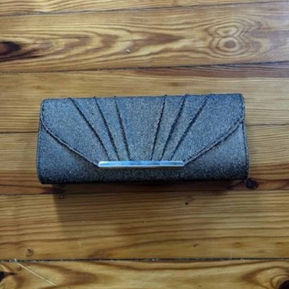 Grey Clutch Purse with chain strap
